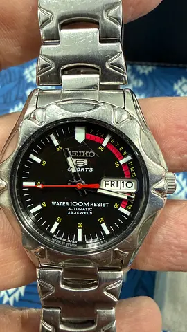 Seiko 5 Sports Automatic Watch — Men's Stainless Steel, Day/Date