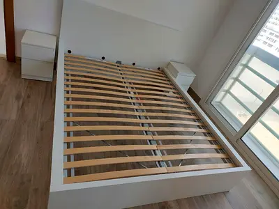 Ikea King Bed With Mattress + 2 side tables