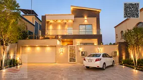 Villa for sale in Ajman, Al Yasmin area, including electricity and water. It consists of 5 master be