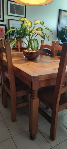 Solid wood dining table and chairs