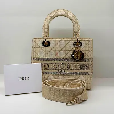 Christian Dior Medium D lite with Stones - Beige