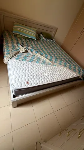 Queen bed frame with mattress - good condition
