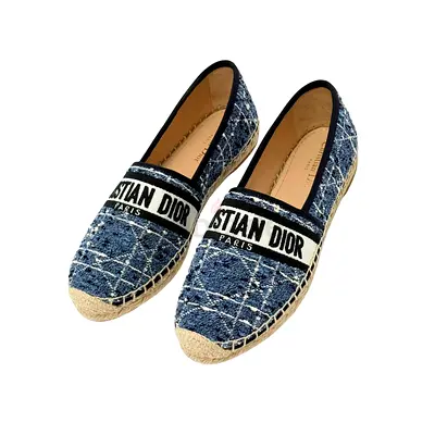 Christian Dior Navy and Cream Granville Espadrilles Size 40