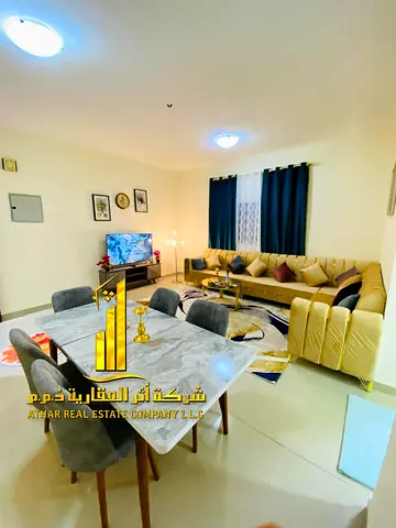 ارقى و اجمل شقة غرفة وصالة مفروشة للايجار الشهري في عجمان ثاني ساكن مساحة واسعة فرش VIPتشطيبات سوبر ديلوكس
