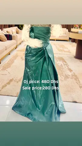 Emerald Green Satin Evening Gown - Size Not Specified
