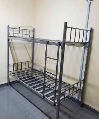 Sturdy Metal Bunk Bed Frame - Silver, Twin Over Twin