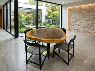 Marina home Organic Tree Slice Round Dining Table