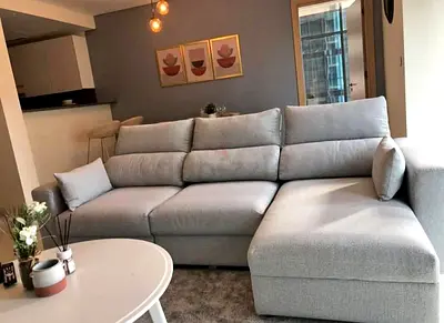 Almost New IKEA Eskilstuna L Shape Sofa Bed light Grey