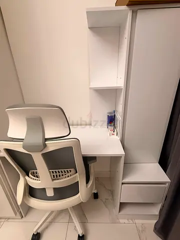 Brand new office desk with closet and chair