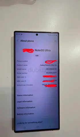Samsung Galaxy Note 20 Ultra-5G UAE 🇦🇪 TDRA Version 12gb/256gb
