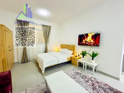 Furnished studio (second tenant) for monthly rent - Ajman Corniche - new building *Prime location