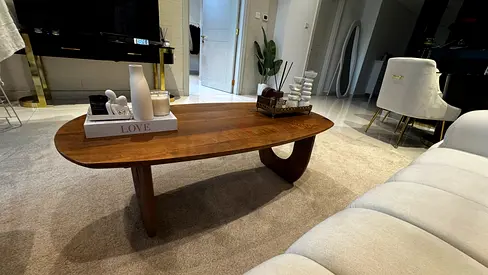 Solid Wood Oval Coffee Table - Midcentury Modern, excellent Condition