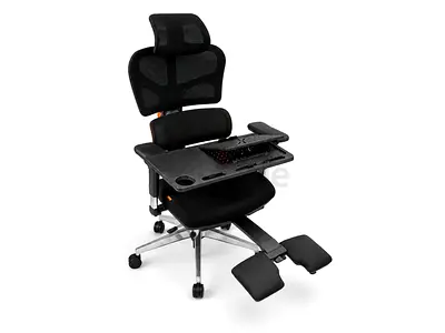 Newtral NT002 Ergonomic Home Office Chair with footrest and laptop tray - black