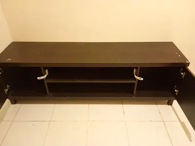 Dark Wood TV Unit / Entertainment Cabinet - 3 Compartments