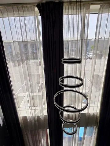 Dark Grey Floor-to-Ceiling Blackout Curtains with Sheer Liners living
