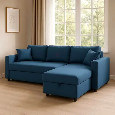 L-Shape Sofa Cum Bed with Storage
