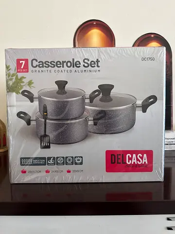 Delcasa 7-piece Granite Coated Casserole Set - Brand New in Box