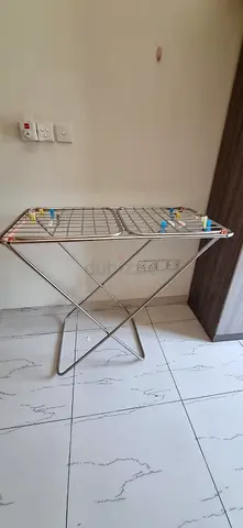 Foldable Stainless Steel Clothes Drying Rack - Lightweight, Used