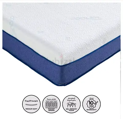 Mattress New Cool Gel Pro Visco Memory Foam Pocket Spring Mattress - 150x200x25cm