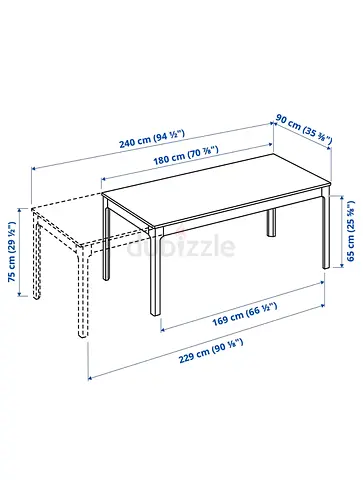 White rectangular dining/work table - simple modern design
