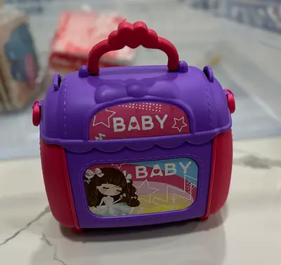 Kids Pretend Play Baby Carry Case - 2in1 Salon plus Travel Bag