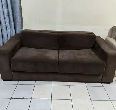 Brown 2-Seater Sofa cum Bed in Good Condition