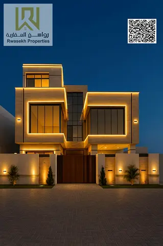 Ultra‑Luxury 7 bedroom Corner Villa with Direct Al Hamidiya Park View – Al Yasmeen, Ajman with swimming pool and roof including registration fees and electricity and water