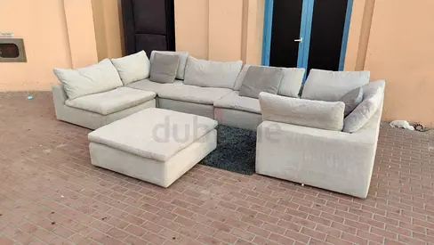 6 piece's Modular Pan emirates pianca feather 🪶 filled Sofa without footstool