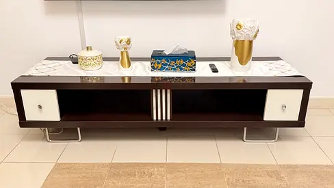 Dark Wood Media Console/TV Unit For Sale