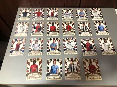 Collection of 24 Panini/Match Attax style Premier League player trading cards - mixed teams