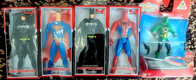 Lot of 5 Superhero Action Figures (Batman, Superman, Spider-Man + more) - New in Box