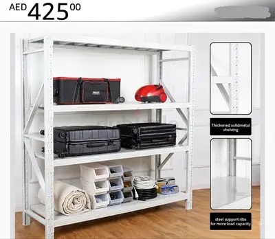 Heavy Duty 4-Tier Metal Storage Shelving Unit - White