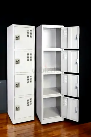 4-Door Metal Storage Locker / Office Gym Locker - White
