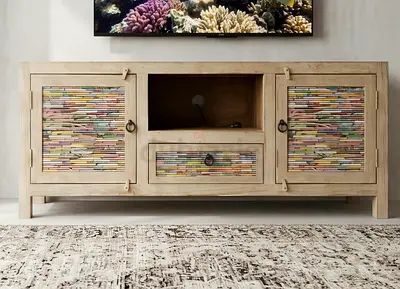 Solid wood TV table