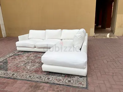 West Elm L Shape Sofa Beige Excellent Condition