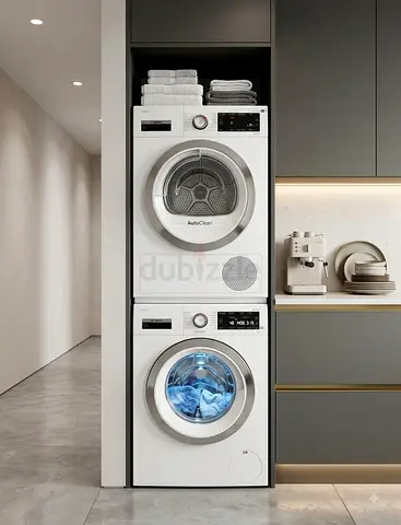 Bosch Series 8 Smart Laundry Set – 9kg Washer & 9kg Dryer | Wi-Fi Diagnostic