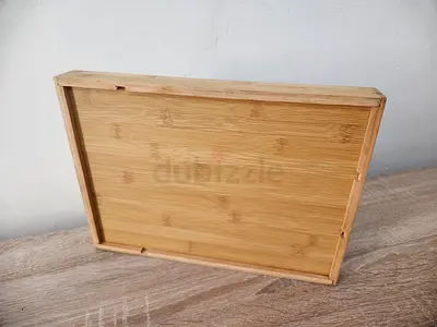 Bamboo Serving Tray / Wooden Cutlery Organizer (Lightly Used)