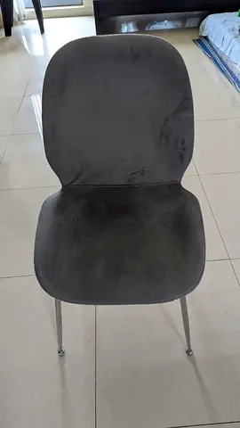 4x Grey velvet dining chair