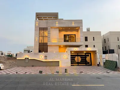 Villa for sale in Al Amrah area – Ajman, in a prime location close to all services | Built-up area 4400 sq ft, two floors and a roof, 6 bedrooms, pric