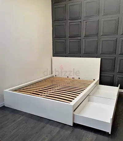 IKEA MALM White Bed Frame – Queen Size 160x200cm with Mattress