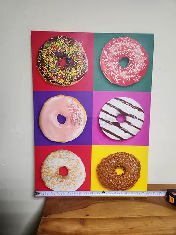 Colorful Donuts Pop-Art Canvas Wall Art (50 x 70 cm)