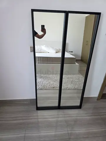Modern Black Framed Standing Mirror