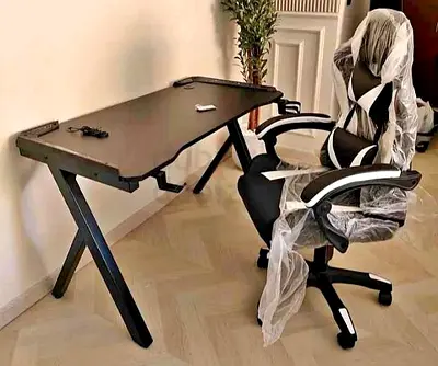 Gaming Desk and Ergonomic Gaming Chair Set - Like New