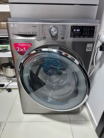 LG Washing Machine & Dryer 8/5 Kg, DD, Steam, ThinQ (has Loud Rinse Cycle, might need parts)
