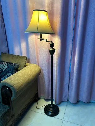 Adjustable Standing Floor Lamp with Fabric Shade