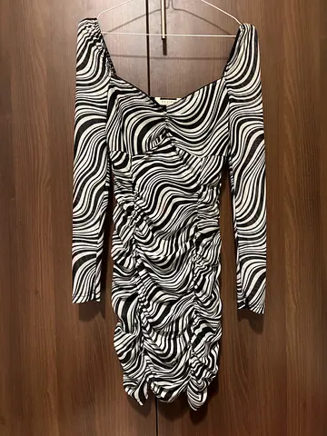 Zebra Print Mesh Bodycon Mini Dress