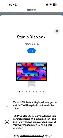 Apple Studio Display 27-inch 5K Retina (Silver) - Excellent Condition