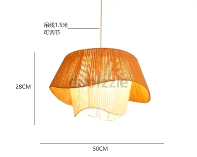 2x Rattan ceiling lights