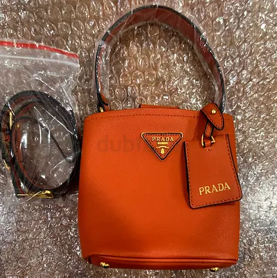Prada Saffiano Small Top-Handle Bucket Bag with Strap - DESIGNER INSPIRED