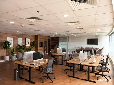 Luxury 3-Room Office with Elegant Glass Partitions